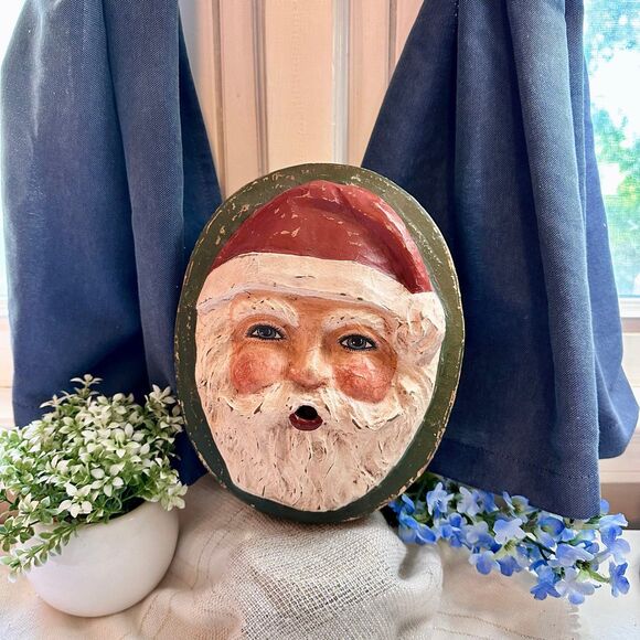 Santa Claus Folk Art Christmas Storage Box - Picture 1 of 10